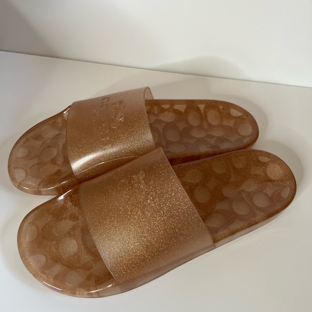 COACH Ulyssa w/sparkes Slide C3068 gold Sandals - Picture 3 of 7
